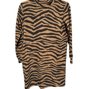 Lou & Grey Animal Print Sweater Dress | XS